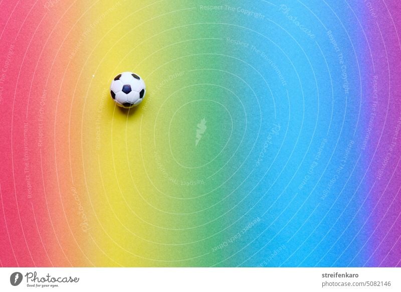 Soccer on the rainbow Foot ball Rainbow Prismatic colors LGBT LGBTQ Homosexual gay lesbian Sports Tolerant WORLD CUP Freedom variety Equality Love Transgender
