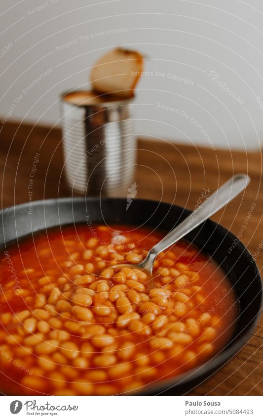 Plate with baked beans Canned Baked goods Beans Nutrition Delicious Eating food Fresh Colour photo Food canned food Food photograph Processed processed food
