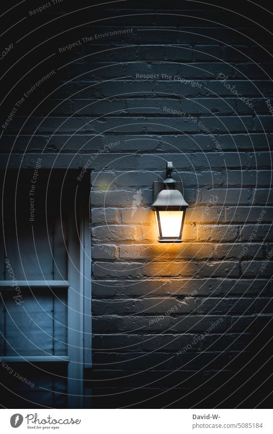 Lamp glows in the dark darkness Illuminate Light stream electricity price house wall Cozy Energy Lighting Night Lantern House (Residential Structure)