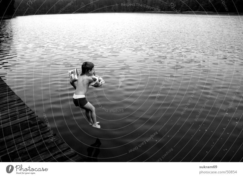 the jump Lake Vacation & Travel Footbridge Water wings Black Summer Swimming & Bathing Masuria Boy (child)