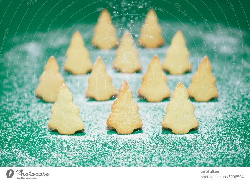 Oh fir tree I! Cookie cut out cookies Christmas & Advent postcard motif Christmas biscuit cookie dough Baked goods cookie cutter Baking Delicious Flour Dough