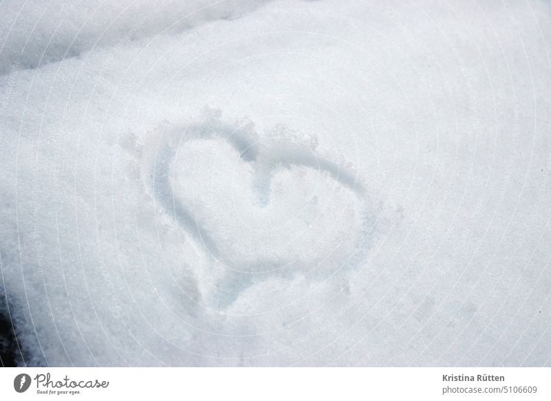 a heart in the snow Heart sweetheart Snow symbol symbolic Sign Love Winter Romance In love romantic fortunate Sincere Valentine's Day Cold Season
