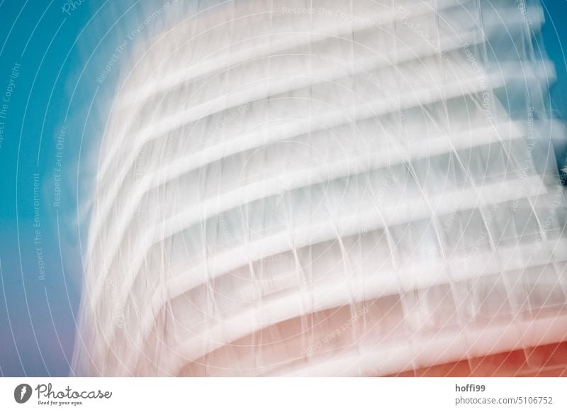 abstract motion pattern in red white blue of a modern architecture White Blue Red Abstract vibrating abstract photography Modern architecture ICM ICM technology