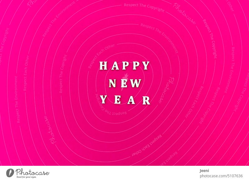 happy new year New Year's Eve Feasts & Celebrations Joy Firecracker pink Illuminate writing turn of the year Text Letters (alphabet) end of the year
