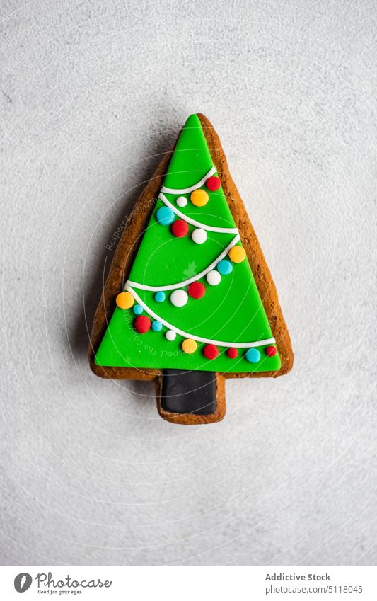 Tasty christmas gingerbread cookie bake children christmas tree shaped concrete decor decoration delicious dessert eat eating food holiday kids pastry season