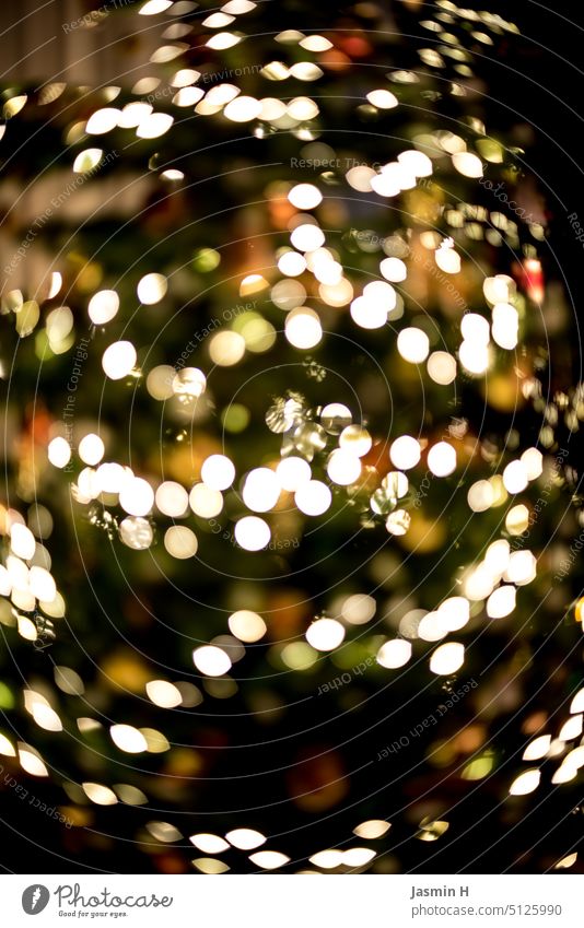 light points Light bokeh blurriness clearer hazy Abstract blurred Green circles Yellow Christmas