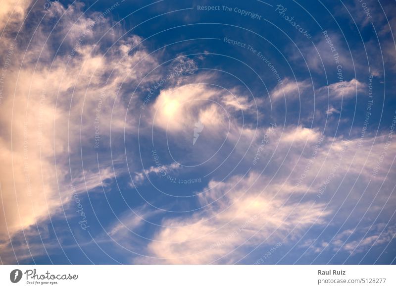Blue sky full of white clouds, sunny day color image environment outside blue sky negative space vertical nobody environmental future copy space possibility