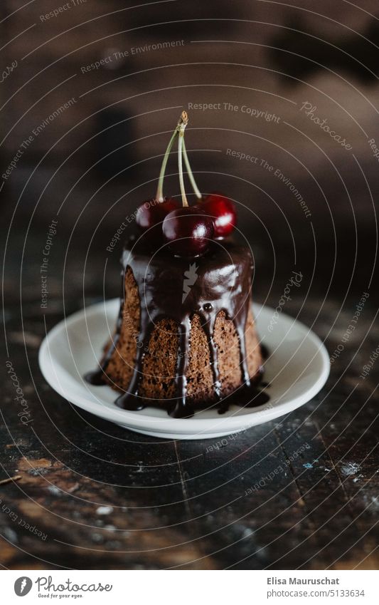 Chocolate cake with cherries Cake chocolate cake Dessert Food photograph sweets Baking cherry pie Nutrition Baked goods Delicious cute Sugar Bakery Vegan diet