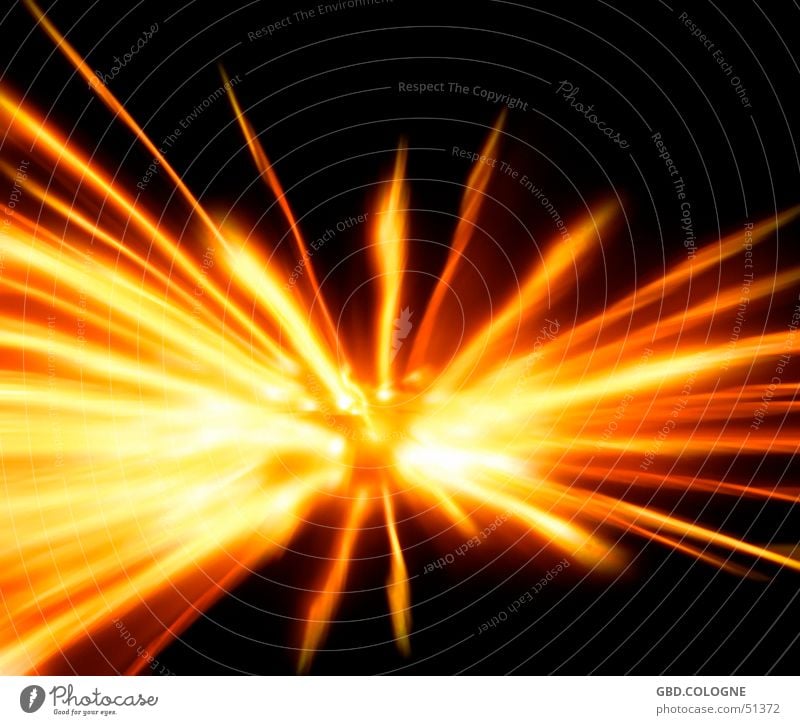 Big bang? Beam of light Orange Yellow Big Bang Awareness Movement Long exposure Night shot Fire Zoom effect Obscure