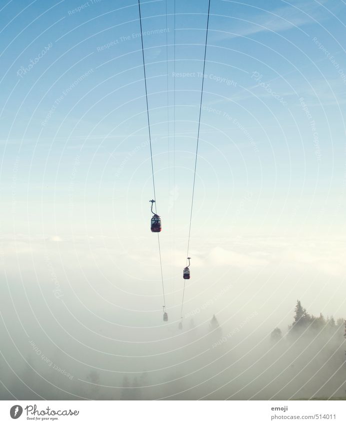 nothing and nothing again Environment Nature Sky Sky only Autumn Fog Hiking Exceptional Natural Leisure and hobbies Cable car Gondola Colour photo