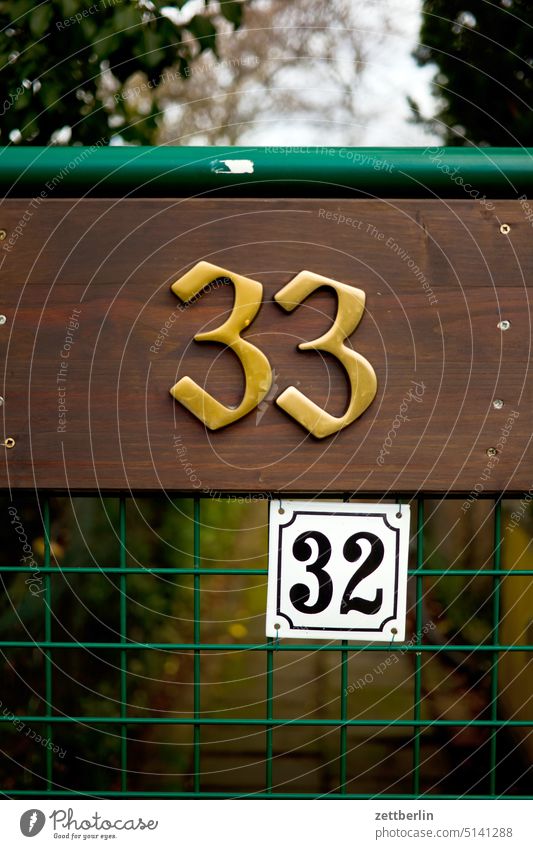 33 or 32 number digit House number address door Goal Entrance Access Garden allotment Garden plot Garden door garden door