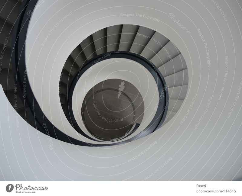 Design spiral staircase BLACK AND WHITE Art Exhibition Museum Architecture Culture Youth culture Subculture Downtown Old town Deserted