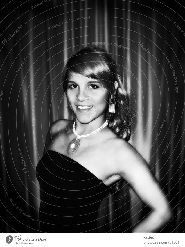 Girl show Shows Light Beach Posture woman curtain Black & white photo bw B&W lighting effects standing necklace boobtube black top diffuse glow Image editing