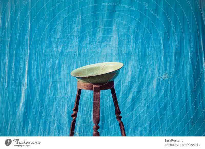 the bowl Stool tarpaulin Blue centred Plastic Covers (Construction) Protection Wrinkles