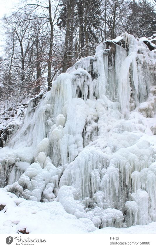 color reduced | frozen radau waterfall in Bad Harzburg Waterfall Radau waterfall bad harzburg Frozen Frost Ice Icicle chill Winter Bizarre Nature Tree