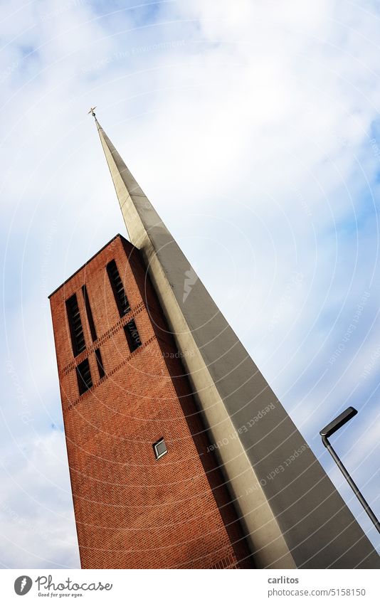 Soul launching pad | The last look of the repentant sinner Church spire Concrete masonry peak Steep Tall Belief sky Religion and faith Sky Christianity Building