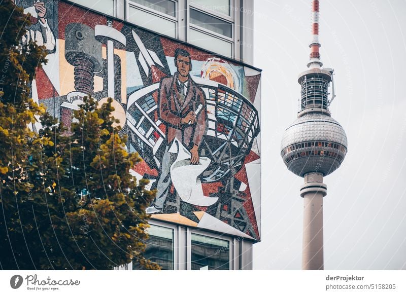 TV tower with teacher's house in foreground Berlin Centre Pattern Abstract Urbanization Cool (slang) Capital city Copy Space right Copy Space left