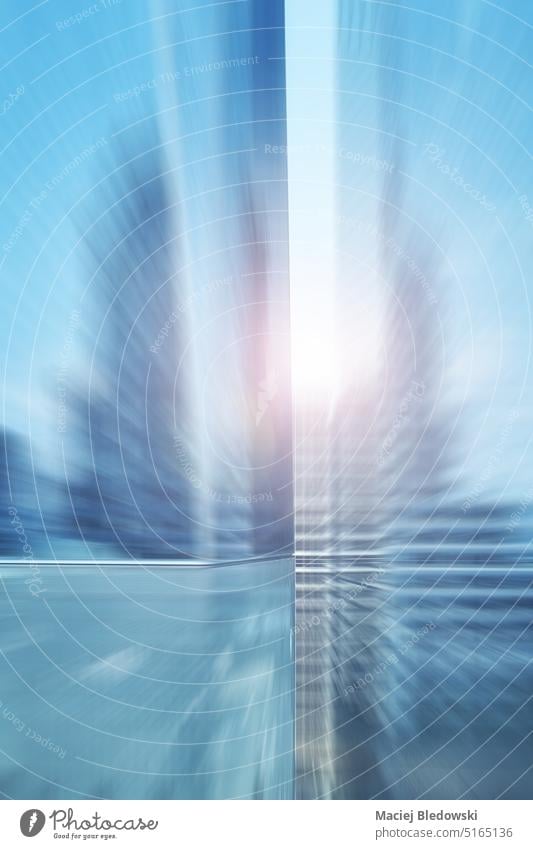 Motion blurred office building facade, abstract background. modern urban wallpaper business futuristic architecture city motion design light skyscraper
