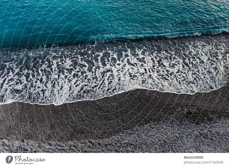 Sea foam stones Camper Liguria Tuscany Summer Ocean Beach Blue-green-white-black Sand Water