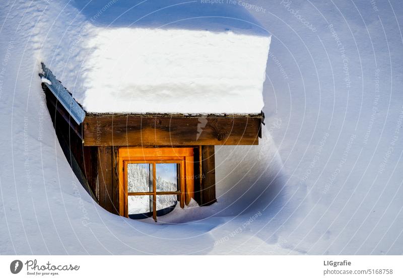 Winter wonderland in the Lavant Valley Snow Window Longing Far-off places avalanche hazard snowed in