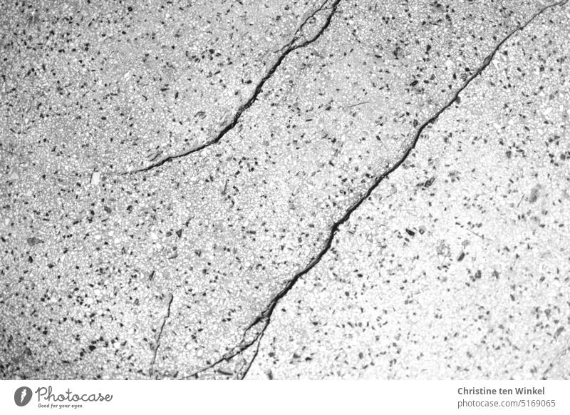 color reduced | old worn floor with cracks stone floor old floor Old worn-out Assigned cracks in the ground cracked Interior shot Ground Gray Line