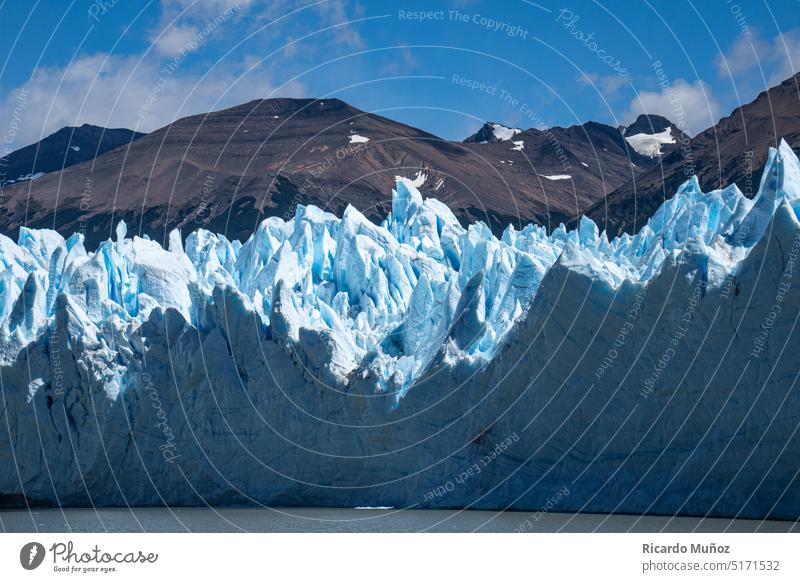 Wall of ice iceberg Ice crystal Patagonia Winter Antarctica Blue Blue tone Nature Landscape blizzard Snowscape Snowcapped peak Ice cube