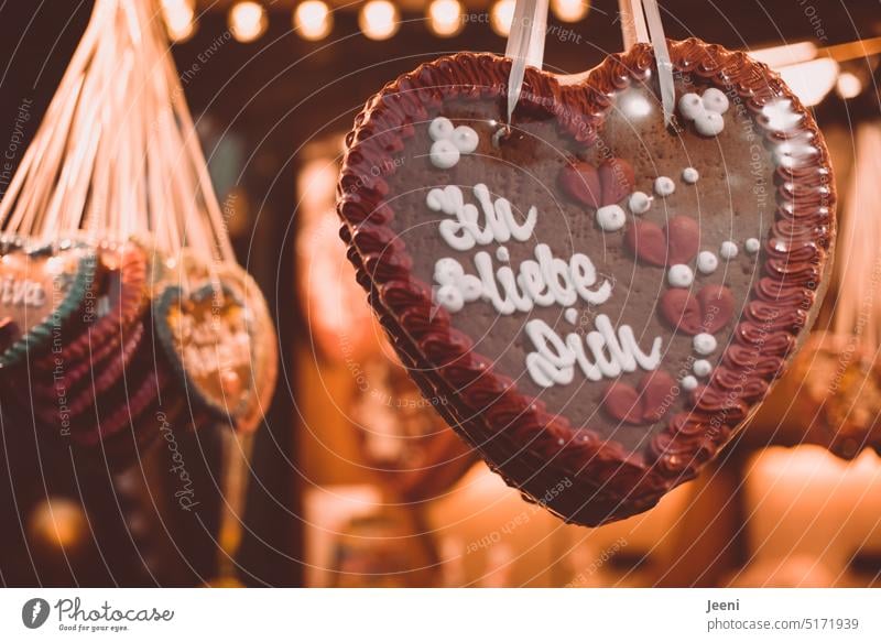 Heart with "I love you Gingerbread Gingerbread heart cute Love Emotions Declaration of love Valentine's Day With love Romance Display of affection Infatuation