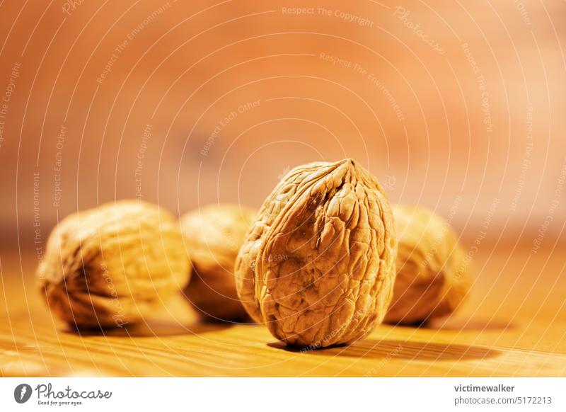 Walnuts on wooden table food walnut healthy studio shot copy space snack brown fruit closeup delicious ingredient tasty diet nutrition ready to eat indoor