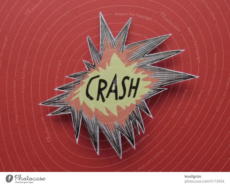 crash Speech bubble Comic thought bubble Prongs shrill Colour photo Emotions Signs and labeling Comic Style Modern Communication Characters Communicate Deserted