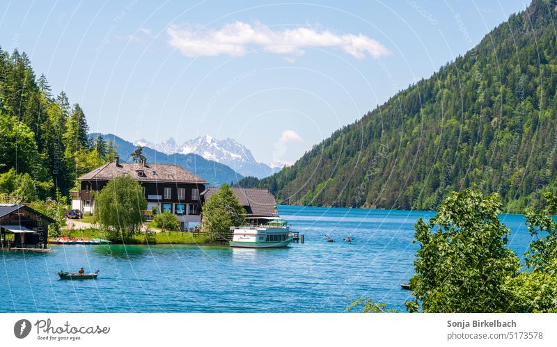 The white lake is not white at all Lake Weißensee Austria Carinthia Summer vacation Federal State of Kärnten Mountain Landscape Nature Colour photo