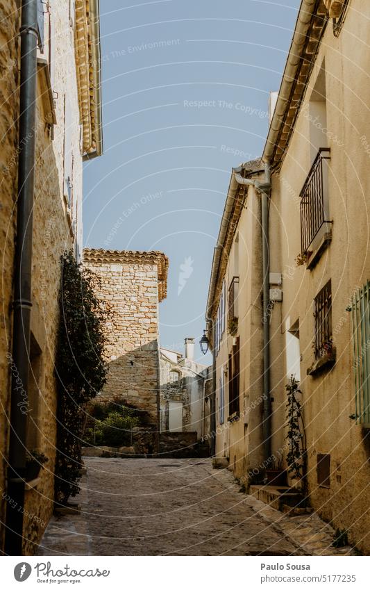 Street of French village Structures and shapes Village travel Tourism France Vacation & Travel Colour photo Exterior shot Architecture Deserted