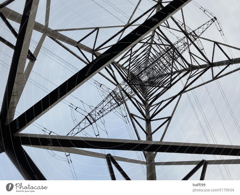 confusing abstract view of a power pole Tension Network Resource Renewable energy Construction Electronic Force High voltage power line Power transmission