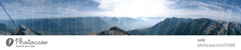 Panorama Hochnisslspitze Panorama (View) Summer Federal State of Tyrol Austrian Alps Clouds Alpine Mountain Sun Central Alps Nature Large Panorama (Format)
