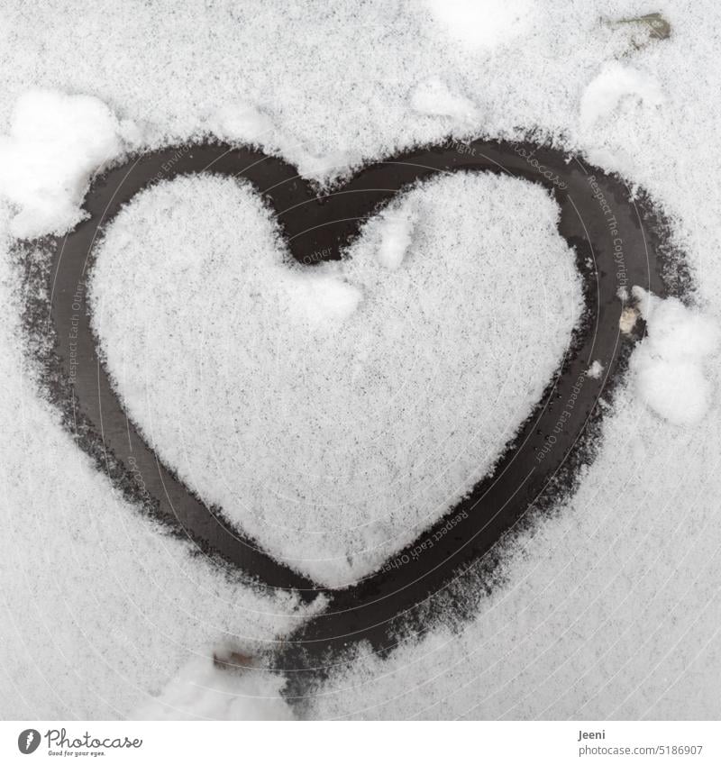 icy cold heart Heart Heart-shaped Snow Love Infatuation With love Sign Valentine's Day Symbols and metaphors Emotions Cold Frozen icily Romance Winter White