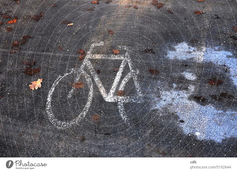 Opening the cycling season | Cycling towards spring | Pictogram on asphalt bike path Bicycle Pictogram of a bicycle Cycle path Transport Traffic infrastructure