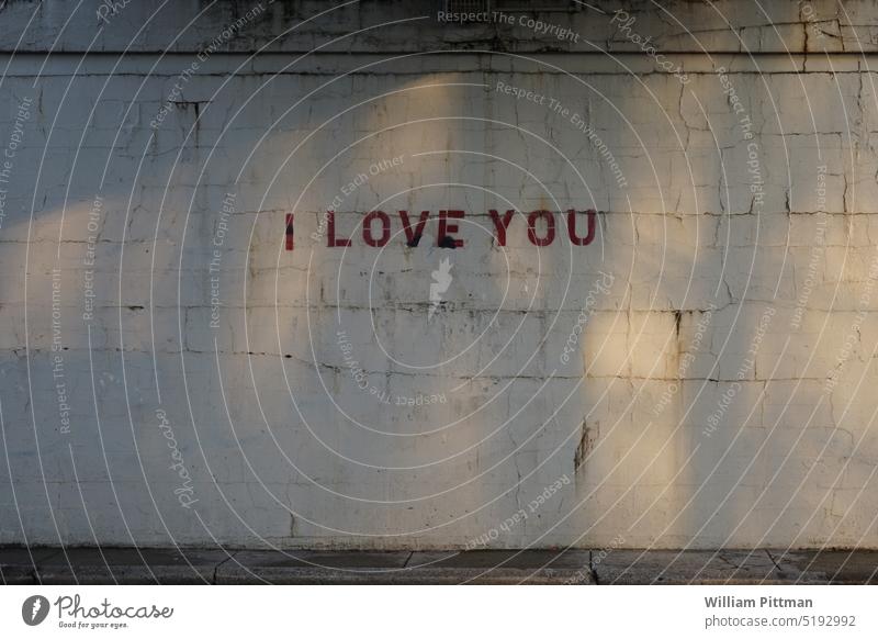 I Love You message Street art Graffiti I love you Declaration of love Emotions Valentine's Day Relationship Infatuation Wall (building) Exterior shot