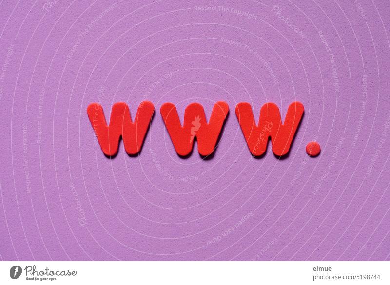 www. is written in red letters on a purple background world wide web worldwide network Internet interactive Data service Subdomain Blog Web server