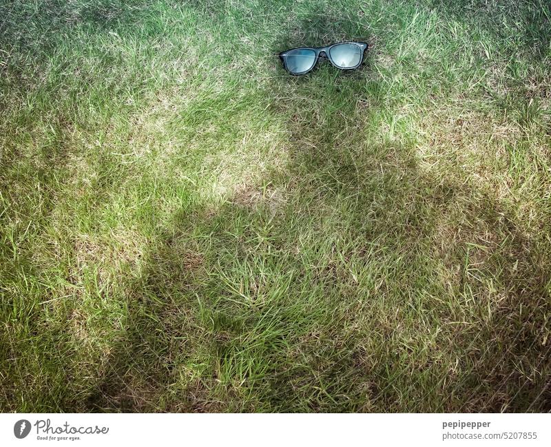 Sunglasses - sunglasses lying on the lawn Man sunglasses model Summer Human being Vacation & Travel Cool Shadow Shadow play Dark side Shadowy existence