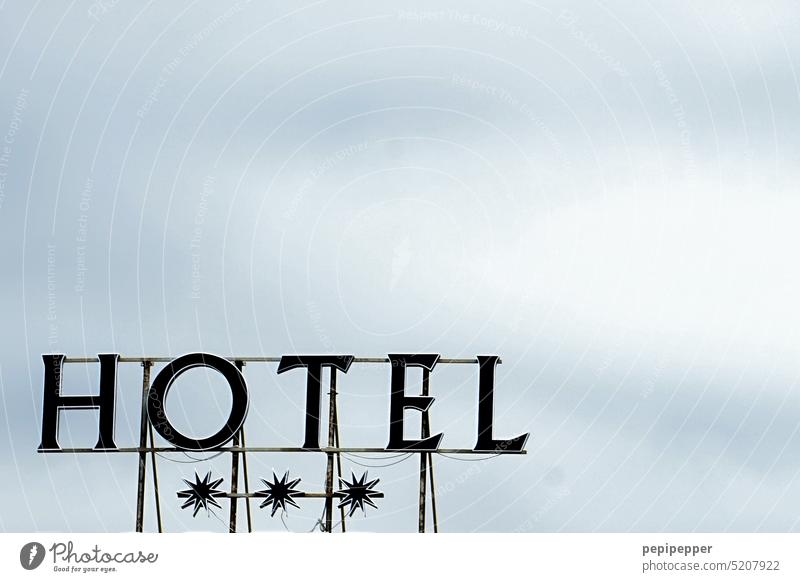 HOTEL - Shield 3 stars hotel Hotel Signs and labeling sign Signs and lettering 3 star hotel Star hotel Characters Letters (alphabet) Signage Typography Deserted