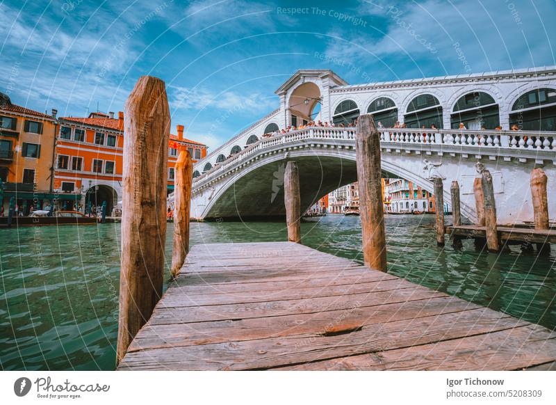 Rialto bridge at Grand Canal in Venice, Italy. Architecture and landmarks of Venice italy rialto venice italian lagoon ponte river romantic sea summer tourism