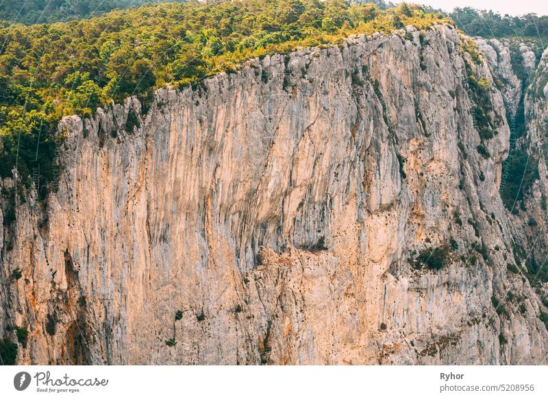 Verdon, France. Rocky landscape of the Gorges Du Verdon in south-eastern France. Provence-Alpes-Cote d'Azur outdoor haute rock stone summer national provence