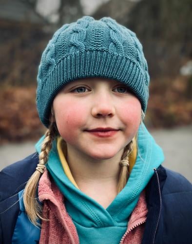 Portrait | Girl with braids and knitted cap portrait Human being Face Looking Child Head Hair and hairstyles Infancy Smiling eyes Blonde Cold Autumn red cheeks