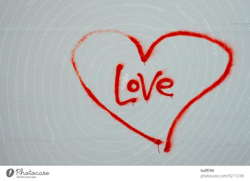Love in red heart on white wall Declaration of love With love Sign Red Symbols and metaphors Heart Heart-shaped Emotions Display of affection Infatuation