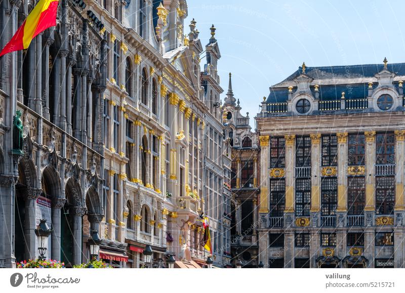Beautiful Grand Place in Brussels, Belgium Europe European Flemish Gothic antique architectural architecture art beautiful building city culture decoration