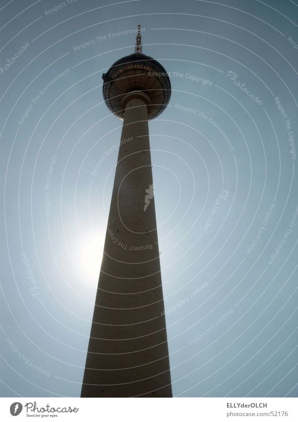 Berlin Television Tower Worm's-eye view Berlin TV Tower Backlight