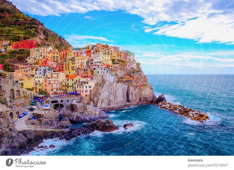 Manarola is one of the most beautiful villages in Italy. The Cinque Terre is a rugged coastline of the Ligurian Riviera and is made up of five beautiful hilltop villages.