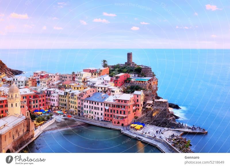 Vernazza is one of the most beautiful villages in Italy. The Cinque Terre is a rugged coastline of the Ligurian Riviera and is made up of five beautiful hilltop villages.