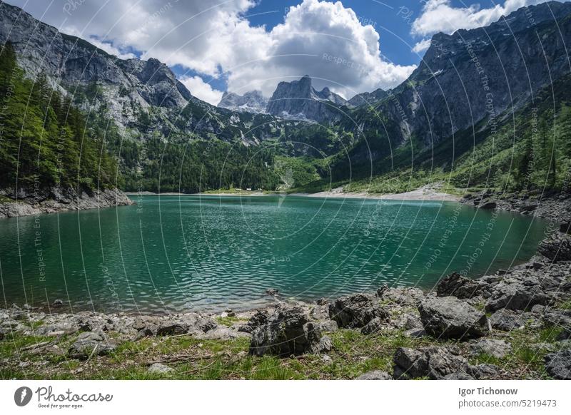 Upper Gosau lake and Dachstein Mountains, Austria, Europe austria dachstein gosau mountains nature landscape travel alps water view tourism reflection outdoor