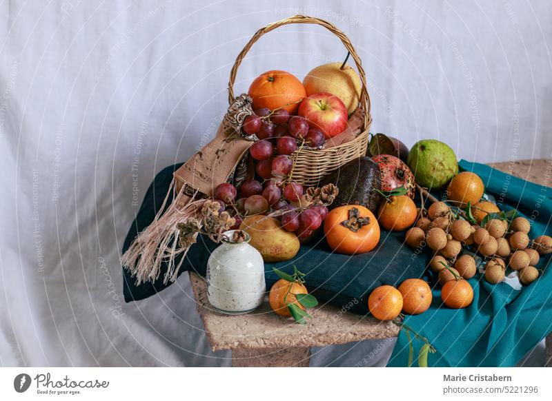 A table filled with twelve different round sweet fruits, a Filipino belief and ritual to bring luck in the New Year filipino tradition new year auspicious
