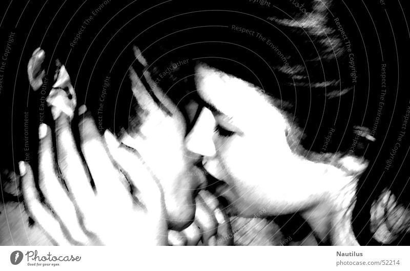 Love in black/white Kissing White Lovers Couple black and white. black
